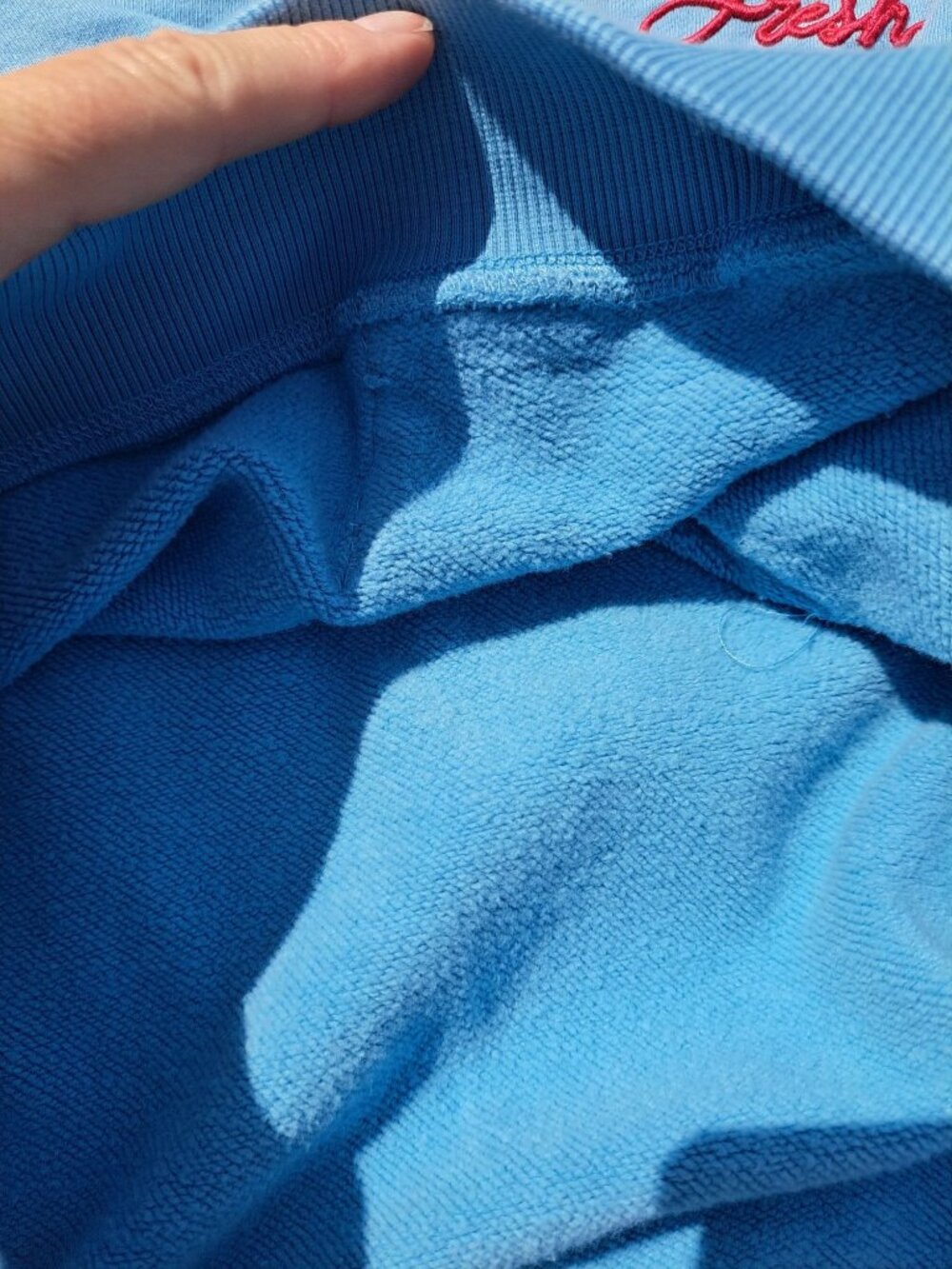 Teddy Fresh Angel Bear Graphic Embroidered Blue Hoodie Small Women's Streetwear - Picture 10 of 12